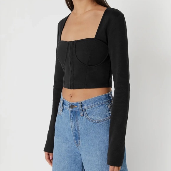 Oak and Fort LONG SLEEVE BUSTIER TOP - Picture 4 of 11